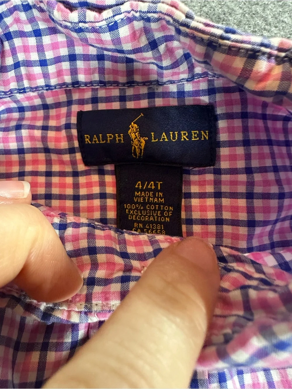Ralph Lauren Pink & Blue Plaid Button-Down Shirt for Kids